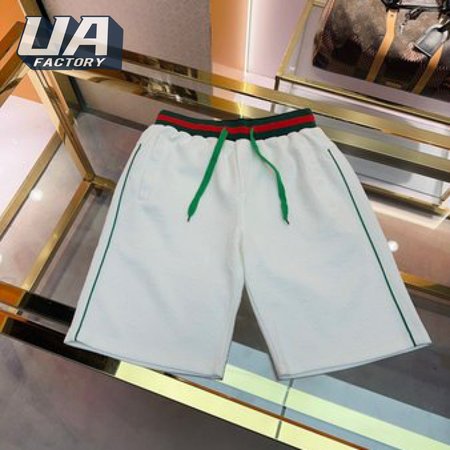 GUCCI GG COTTON TERRY CLOTH SHORTS WITH WEB DETAIL WHITE