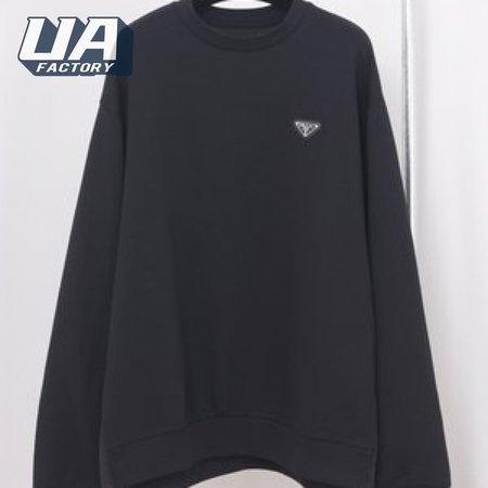 Prada Re-Nylon Logo Plaque Sweater Black