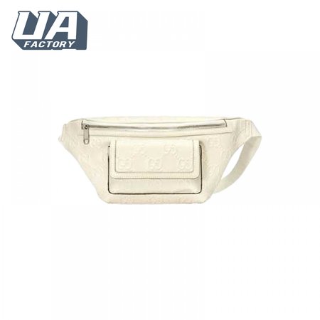 Gg Embossed Belt Bag In White Gg Embossed Leather GBB018