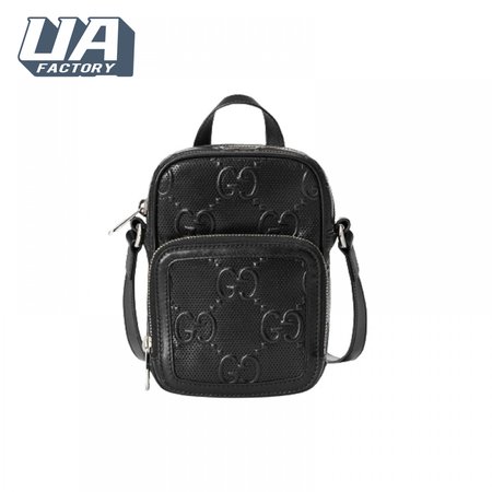 Gg Embossed Mini Bag In Black Leather GMB017