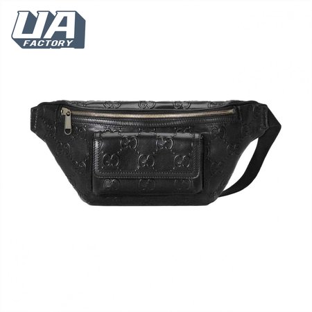 GG EMBOSSED BELT BAG IN BLACK GG EMBOSSED LEATHER - GBC14