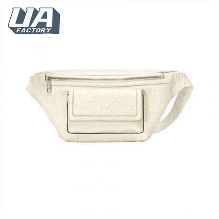 GG EMBOSSED BELT BAG IN WHITE GG EMBOSSED LEATHER - GBC13