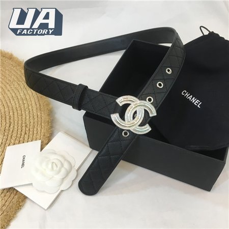 chanel logo buckle belt