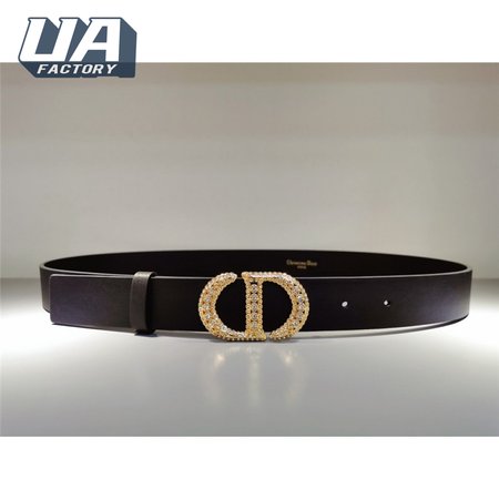 dior CD black leather belt