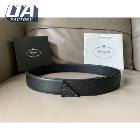 Prada saffiano 40mm leather belt black