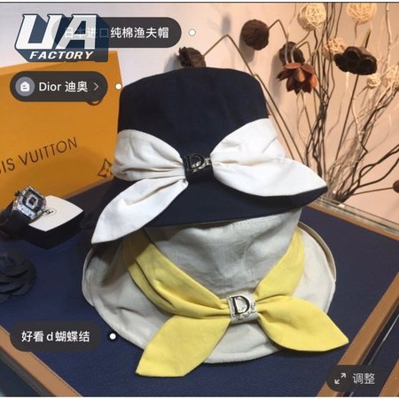 Best Christian Dior Colorblock bow Fisherman hat