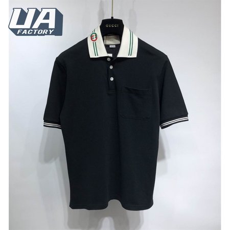 Cotton piquet polo with Interlocking G - GC40