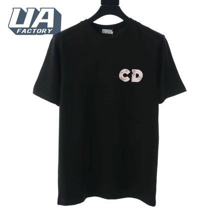 DIOR COUPLE BASKETBALL TIGHT-KNIT BLACK T-SHIRT