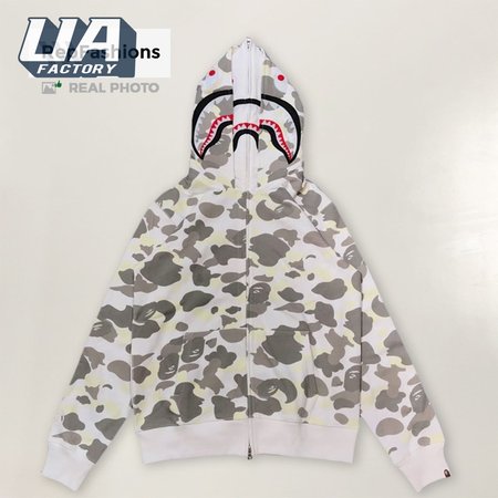 Bape City Camo Shark Wide Zip Double Hoodie