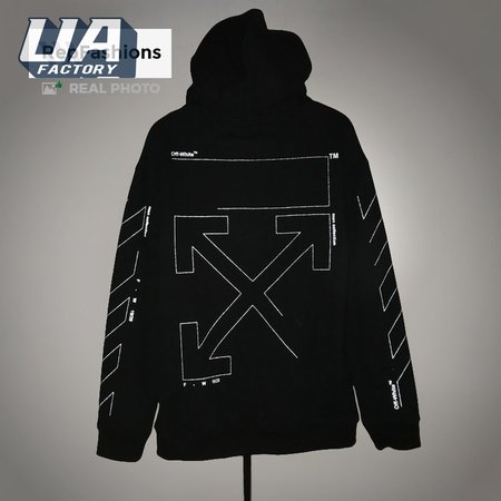 Off White Unfinished Hooded Sweatshirt