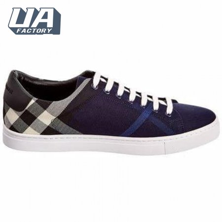 BURBERRY ALBERT HOUSE CHECK & LEATHER LOW-TOP SNEAKER - BBR4