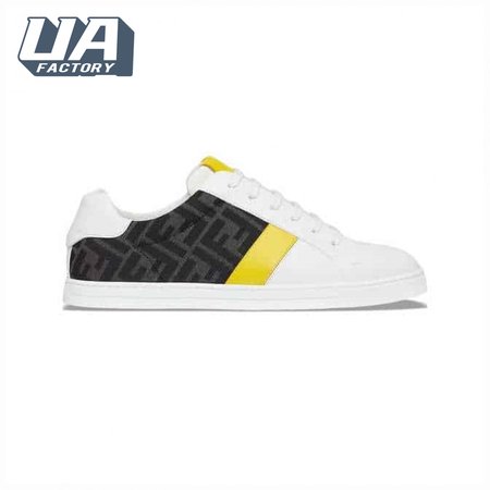 FENDI FF LOGO PRINT LOW-TOP SNEAKERS - FD17