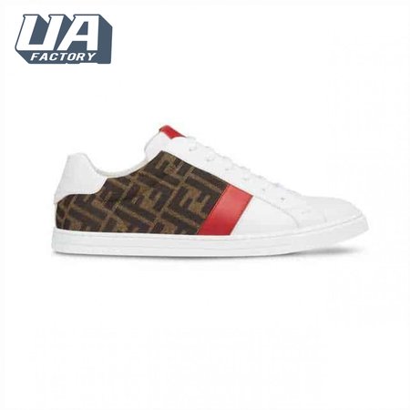 FENDI FF LOGO PRINT LOW-TOP SNEAKERS - FD16