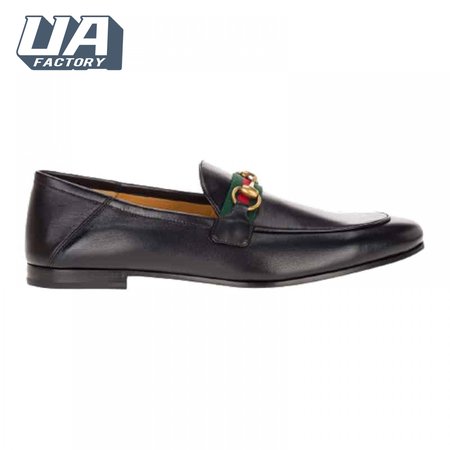 GUCCI 10MM LEATHER FOLDABLED LOAFERS W/ WEB - LDG017